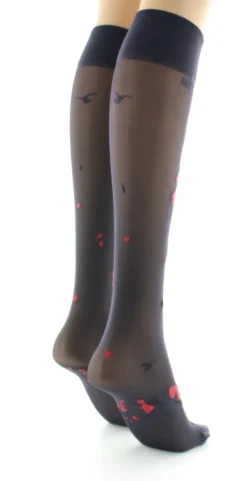 Clearance Berthe Aux Grands Pieds Mi-bas fleurs japonaises Rouge