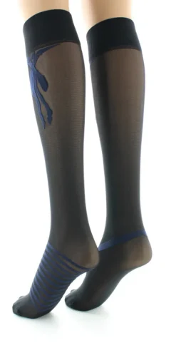Discount Berthe Aux Grands Pieds Mi-bas nœuds et rayures Marine