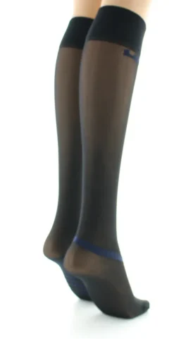 Discount Berthe Aux Grands Pieds Mi-bas nœuds et rayures Marine