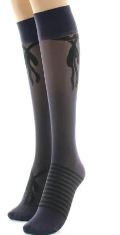 Best Berthe Aux Grands Pieds Mi-bas nœuds et rayures Noir