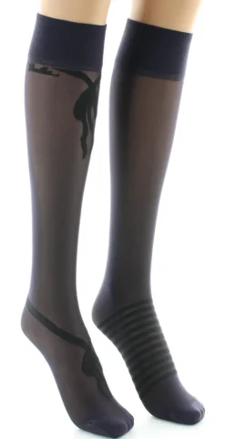 Best Berthe Aux Grands Pieds Mi-bas nœuds et rayures Noir