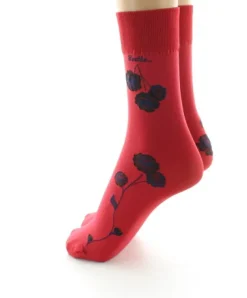 Best Berthe Aux Grands Pieds Mi-chaussettes 40D rouge Fleurs noires et marine