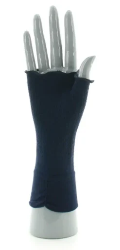 New Berthe Aux Grands Pieds Mitaines en soie Bleu Marine