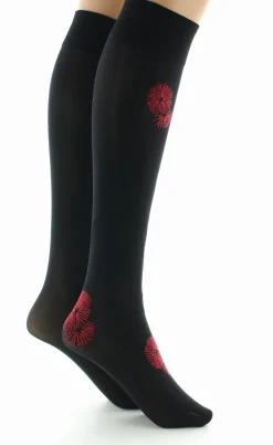 Outlet Berthe Aux Grands Pieds Pack 2 paires Mi-bas Feu d'Artifice rouge et noir