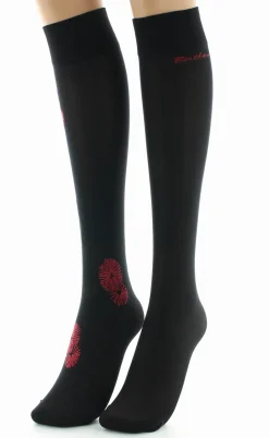 Outlet Berthe Aux Grands Pieds Pack 2 paires Mi-bas Feu d'Artifice rouge et noir