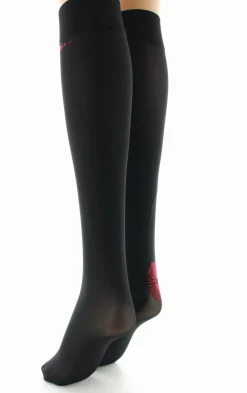 Outlet Berthe Aux Grands Pieds Pack 2 paires Mi-bas Feu d'Artifice rouge et noir