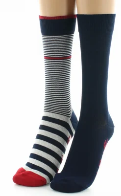 Hot Berthe Aux Grands Pieds PACK de Chaussettes unies marines et rayées