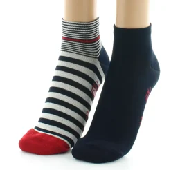 Outlet Berthe Aux Grands Pieds PACK de Socquettes unies marines et rayées