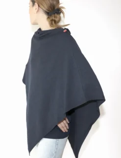 Best Berthe Aux Grands Pieds Poncho femme laine mérinos marine chiné