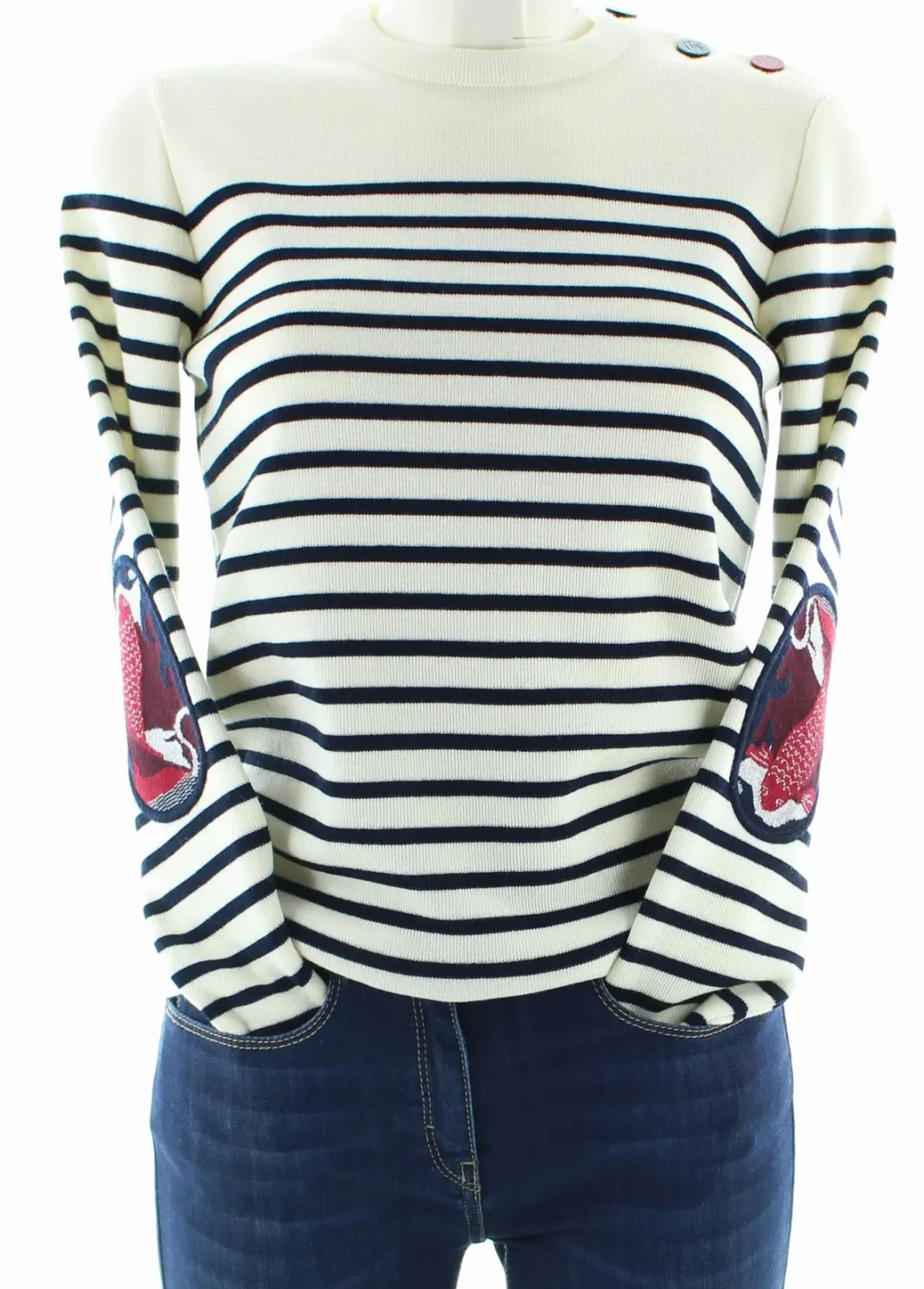 Hot Berthe Aux Grands Pieds Pull marin Femme rayé Carpe