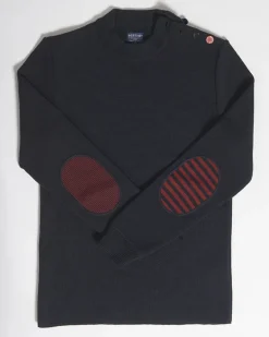 Online Berthe Aux Grands Pieds Pull marin Homme Coudières Asymétriques Rayées