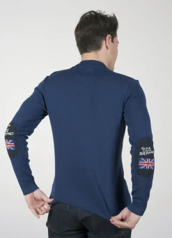Online Berthe Aux Grands Pieds Pull Marin Homme God Save Berthe Bleu Royal