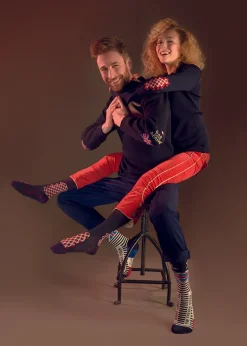 Hot Berthe Aux Grands Pieds Pull marin Homme Pois rouges