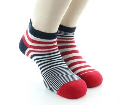 Online Berthe Aux Grands Pieds Socquettes de sport homme coton rayures asymétriques marine rouge