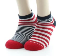 Online Berthe Aux Grands Pieds Socquettes de sport homme coton rayures asymétriques marine rouge
