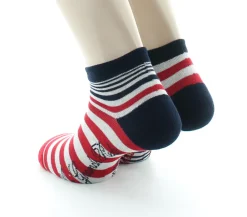 Online Berthe Aux Grands Pieds Socquettes de sport homme coton rayures asymétriques marine rouge