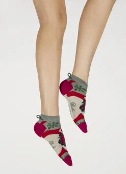 Clearance Berthe Aux Grands Pieds Socquettes Femme Boutons de Roses