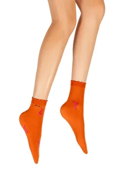 Clearance Berthe Aux Grands Pieds Socquettes femme 40D orange mouette rose