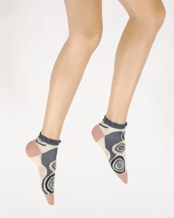 Best Berthe Aux Grands Pieds Socquettes femme fil d'Ecosse graphisme géométrique