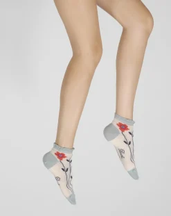 Discount Berthe Aux Grands Pieds Socquettes Femme Fleurs Oranges