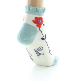 Discount Berthe Aux Grands Pieds Socquettes Femme Fleurs Oranges
