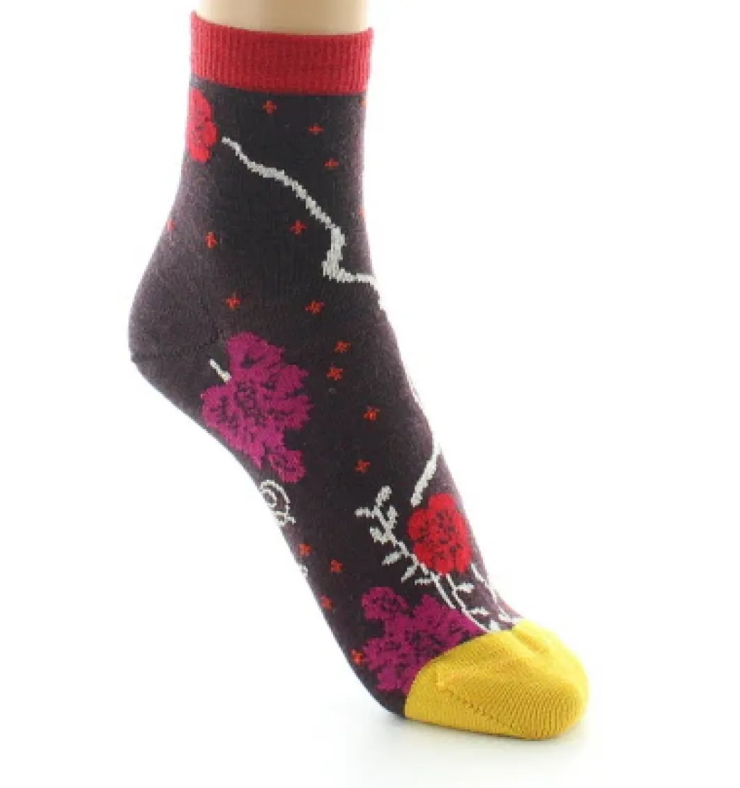 Hot Berthe Aux Grands Pieds Socquettes femme laine peignée couleurs d'automne