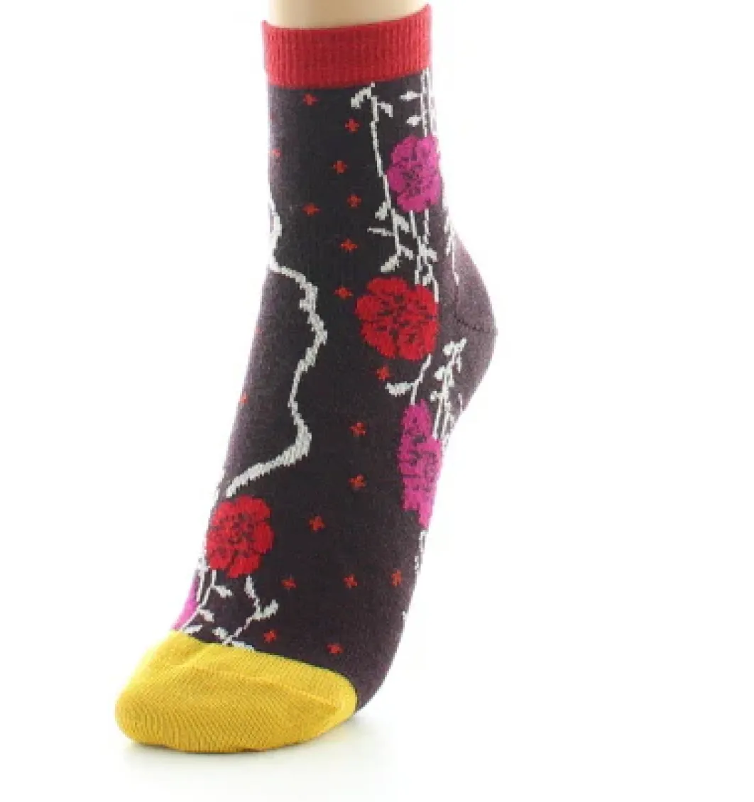 Hot Berthe Aux Grands Pieds Socquettes femme laine peignée couleurs d'automne