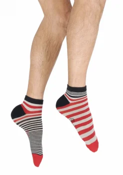 Sale Berthe Aux Grands Pieds Socquettes homme coton rayures rouge et marine