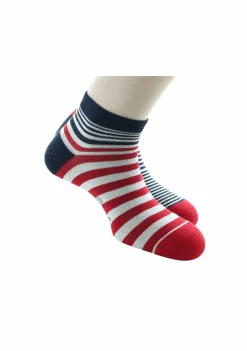 Sale Berthe Aux Grands Pieds Socquettes homme coton rayures rouge et marine