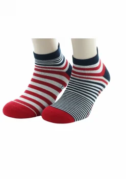 Sale Berthe Aux Grands Pieds Socquettes homme coton rayures rouge et marine
