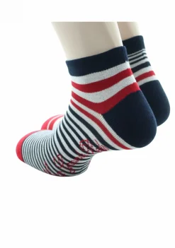 Sale Berthe Aux Grands Pieds Socquettes homme coton rayures rouge et marine