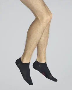 Sale Berthe Aux Grands Pieds Socquettes Homme en soie et sans couture Noir