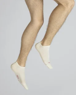 New Berthe Aux Grands Pieds Socquettes Homme en soie et sans couture Ecru